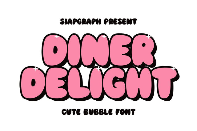 Diner Delight - Cute Bubble Font Font Masyafi Studio 
