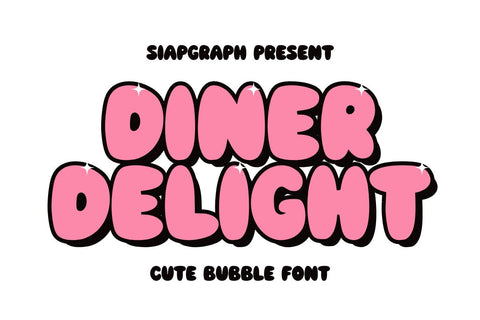 Diner Delight - Cute Bubble Font Font Masyafi Studio 