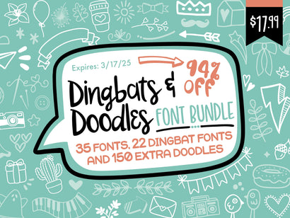 Dingbats and Doodles Font Bundle Bundle So Fontsy Design Shop 