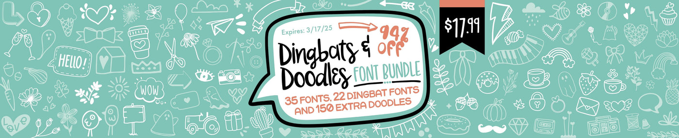 Dingbats and Doodles Font Bundle  [ VIP Access Only - 94% Off! ]