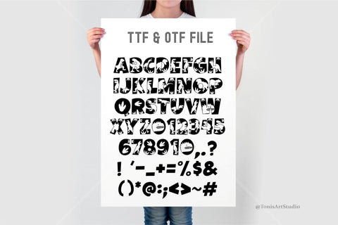 Dino Adventure Font – Fun Dinosaur-Themed Alphabet and Numbers OTF/TTF Font TonisArtStudio 