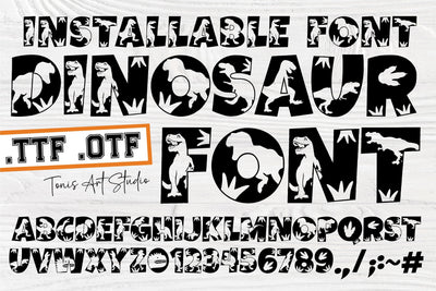 Dino Adventure Font – Fun Dinosaur-Themed Alphabet and Numbers OTF/TTF Font TonisArtStudio 