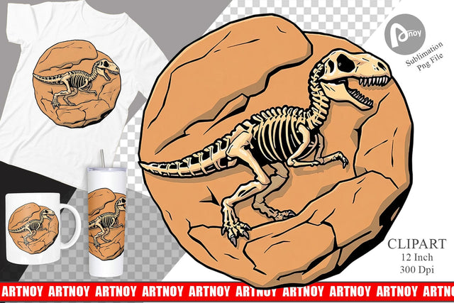 Dino Fossil Clipart Sublimation artnoy 
