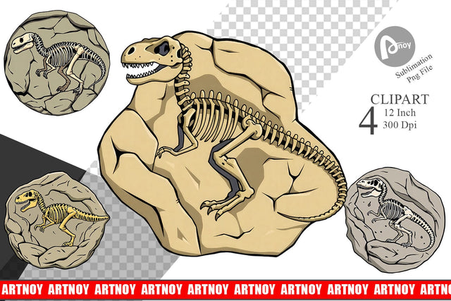 Dino Fossil Clipart Sublimation artnoy 