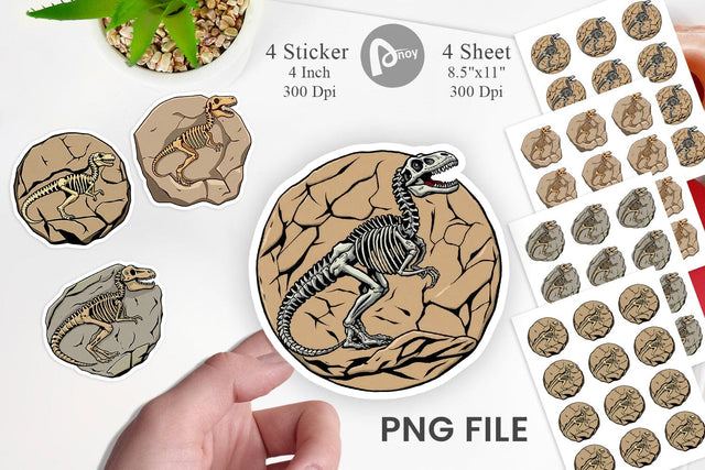 Dino Fossil Sticker Sublimation artnoy 
