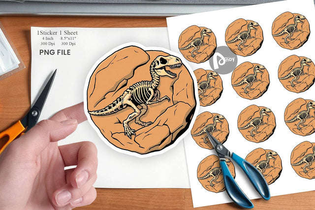 Dino Fossil Sticker Sublimation artnoy 