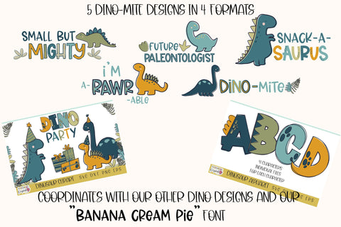 Dino-Mite Dinosaur SVG Bundle, Dinosaur SVG files for Cricut, Cute Dinosaur PNG for Sublimation, Tshirts, Invitations SVG Designing Digitals 