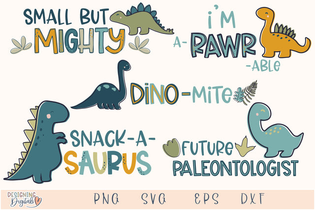 Dino-Mite Dinosaur SVG Bundle, Dinosaur SVG files for Cricut, Cute Dinosaur PNG for Sublimation, Tshirts, Invitations SVG Designing Digitals 