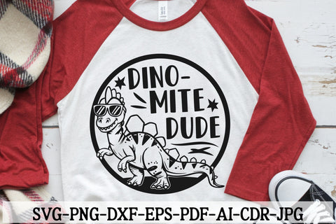 Dino-Mite Dude SVG | Cool Dinosaur Clipart for Kids' Shirts SVG TonisArtStudio 