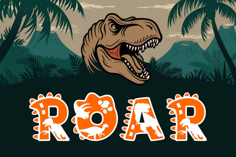 Dino Tracks Font | Dinosaur Alphabet Letters | Prehistoric Font | Kids Dino Font | T-Rex Font | SVG, PNG, OTF, TTF | Cricut & Silhouette SVG TonisArtStudio 