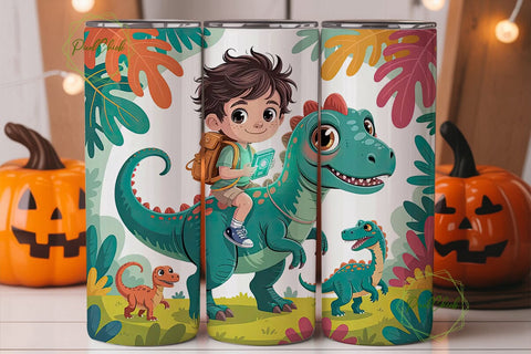 Dinosaur Adventure Tumbler Wrap Sublimation PixelChick 