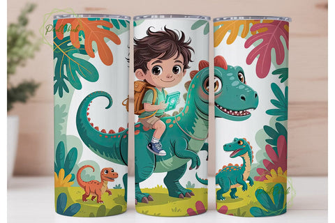 Dinosaur Adventure Tumbler Wrap Sublimation PixelChick 