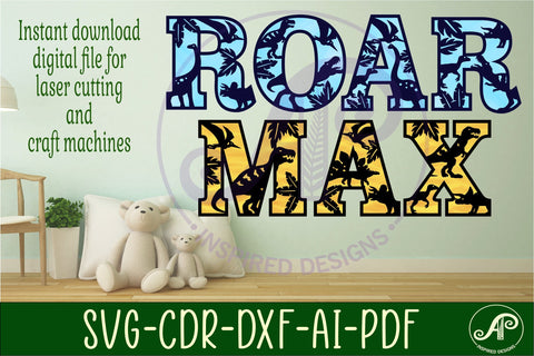 Dinosaur alphabet letter set. 2 layer 50 letters. SVG APInspireddesigns 