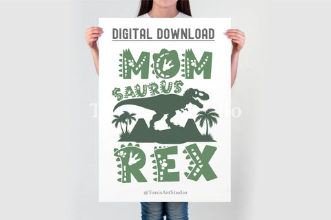 Dinosaur Birthday Family SVG Bundle | Matching T-Rex Shirts SVG TonisArtStudio 