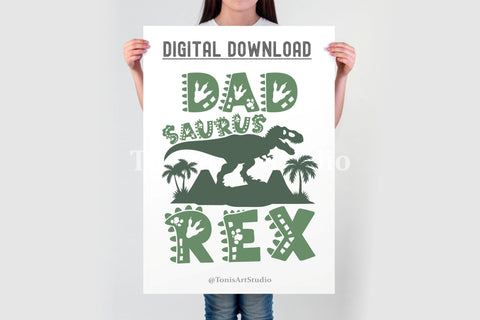 Dinosaur Birthday Family SVG Bundle | Matching T-Rex Shirts SVG TonisArtStudio 