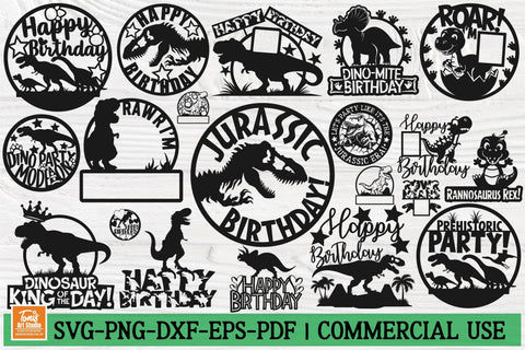 Dinosaur Cake Topper SVG | 20 Dino Birthday Cut Files SVG TonisArtStudio 