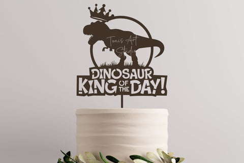 Dinosaur Cake Topper SVG | T-Rex Birthday Party Cut File SVG TonisArtStudio 