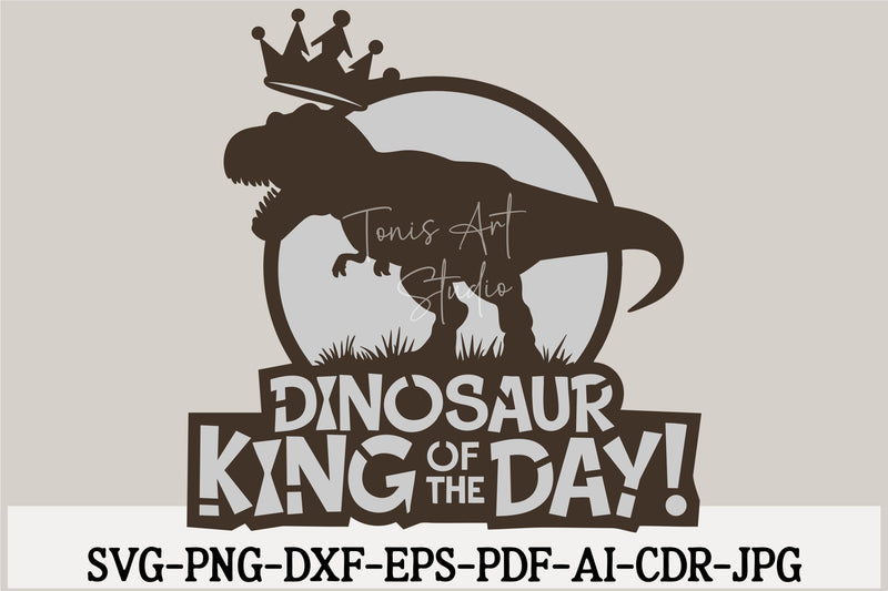 Dinosaur Cake Topper SVG | T-Rex Birthday Party Cut File SVG TonisArtStudio 