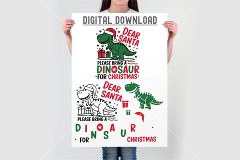 Dinosaur Christmas SVG | Dear Santa Svg | Kids Christmas Svg SVG TonisArtStudio 
