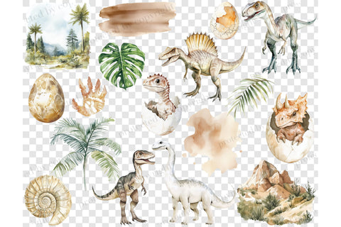 Dinosaur Clipart Bundle | Baby Boy PNG For Invitation SVG GlamArtZhanna 