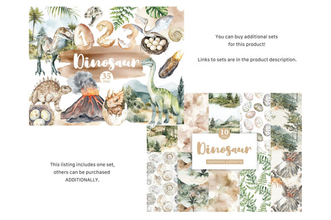 Dinosaur Clipart Bundle | Baby Boy PNG For Invitation SVG GlamArtZhanna 