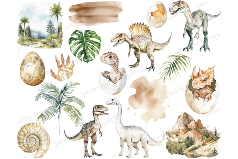 Dinosaur Clipart Bundle | Baby Boy PNG For Invitation SVG GlamArtZhanna 