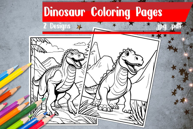Dinosaur Coloring Pages | Dino Coloring Pages SVG zafrans studio 