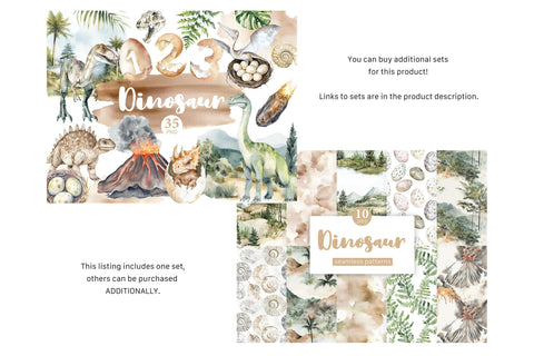 Dinosaur Digital Paper | Baby Shower Pattern Digital Pattern GlamArtZhanna 