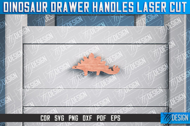 Dinosaur Drawer Handles Laser Cut | Laser Cut SVG Design | CNC Files SVG Fly Design 