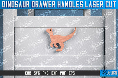 Dinosaur Drawer Handles Laser Cut | Laser Cut SVG Design | CNC Files SVG Fly Design 