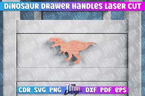 Dinosaur Drawer Handles Laser Cut | Laser Cut SVG Design | CNC Files SVG The T Store Design 