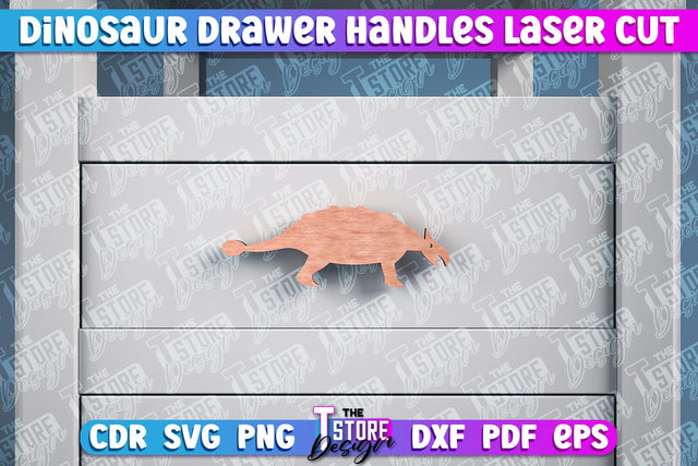 Dinosaur Drawer Handles Laser Cut | Laser Cut SVG Design | CNC Files SVG The T Store Design 