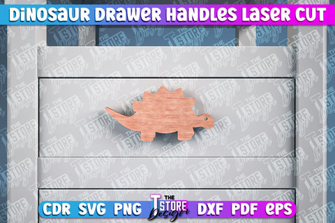 Dinosaur Drawer Handles Laser Cut | Laser Cut SVG Design | CNC Files SVG The T Store Design 