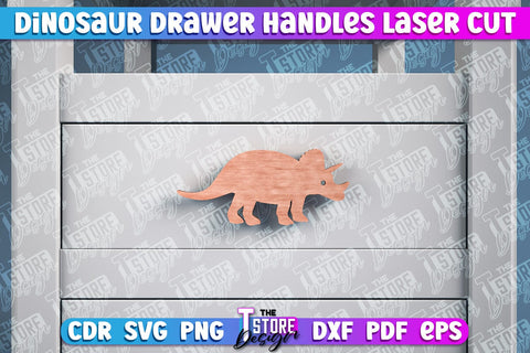 Dinosaur Drawer Handles Laser Cut | Laser Cut SVG Design | CNC Files SVG The T Store Design 