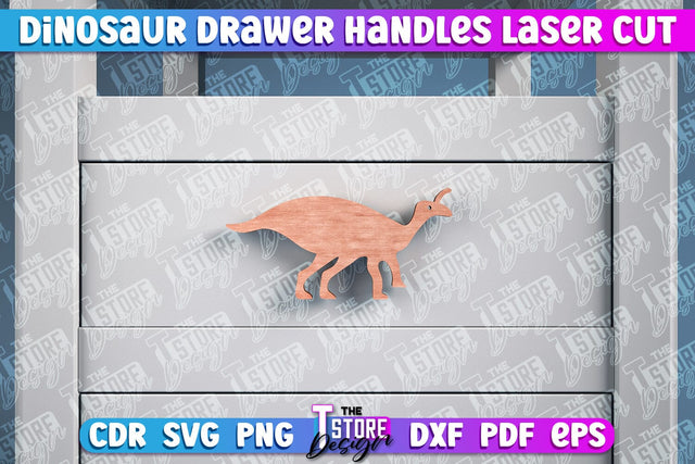 Dinosaur Drawer Handles Laser Cut | Laser Cut SVG Design | CNC Files SVG The T Store Design 