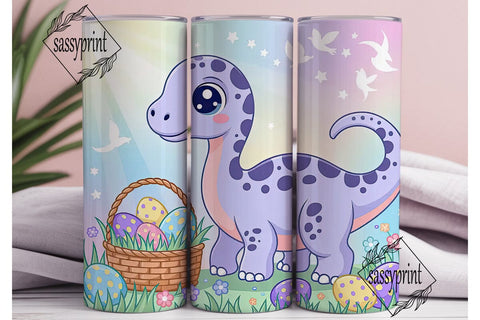 Dinosaur Easter Egg Hunt Tumbler Wrap Sublimation sassyprint 