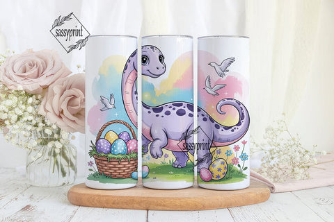 Dinosaur Easter Egg Hunt Tumbler Wrap Sublimation sassyprint 