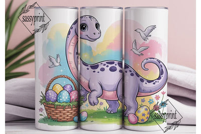 Dinosaur Easter Egg Hunt Tumbler Wrap Sublimation sassyprint 