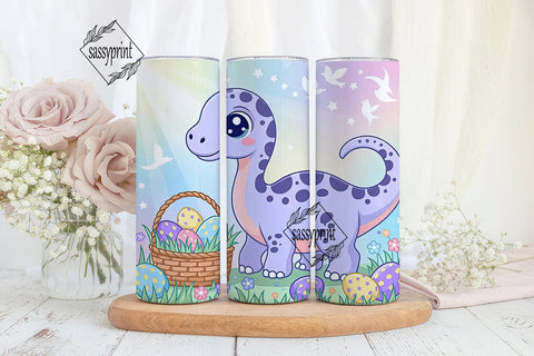 Dinosaur Easter Egg Hunt Tumbler Wrap Sublimation sassyprint 