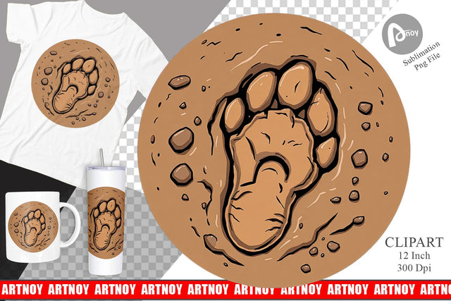 Dinosaur Footprint Clipart Sublimation artnoy 