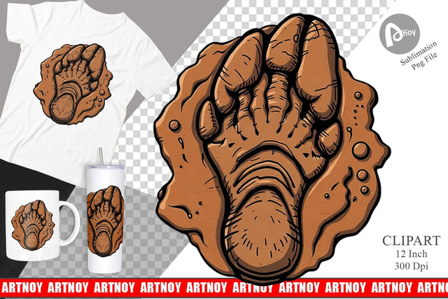 Dinosaur Footprint Clipart Sublimation artnoy 