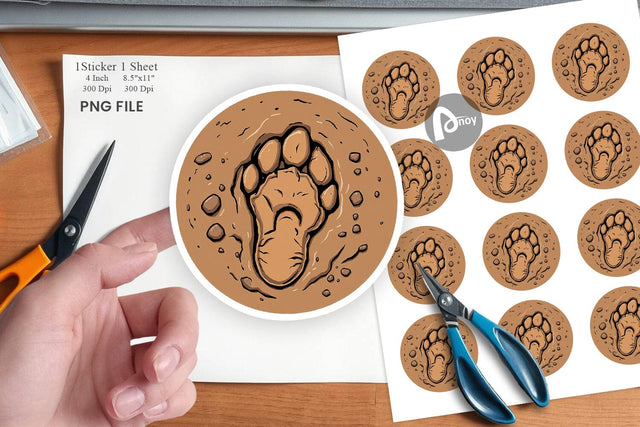Dinosaur Footprint Sticker Sublimation artnoy 