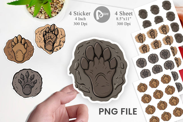Dinosaur Footprint Sticker Sublimation artnoy 
