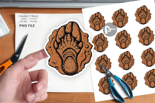 Dinosaur Footprint Sticker Sublimation artnoy 