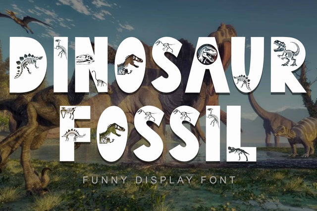 Dinosaur Fossil Font Prasetya Letter 