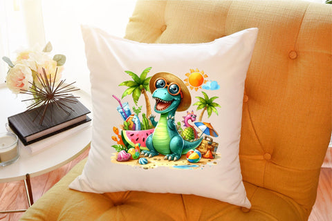Dinosaur in Pool Party Clipart Bundle Sublimation designartist 