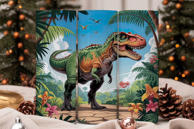 Dinosaur Jungle 20oz Tumbler Wrap Sublimation DesignSVG 