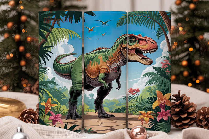Dinosaur Jungle 20oz Tumbler Wrap Sublimation DesignSVG 