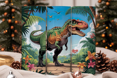 Dinosaur Jungle 20oz Tumbler Wrap Sublimation DesignSVG 