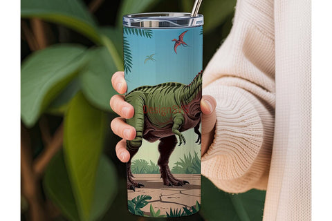 Dinosaur Jungle 20oz Tumbler Wrap Sublimation DesignSVG 